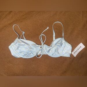 PacSun Light Blue Floral Bikini Top